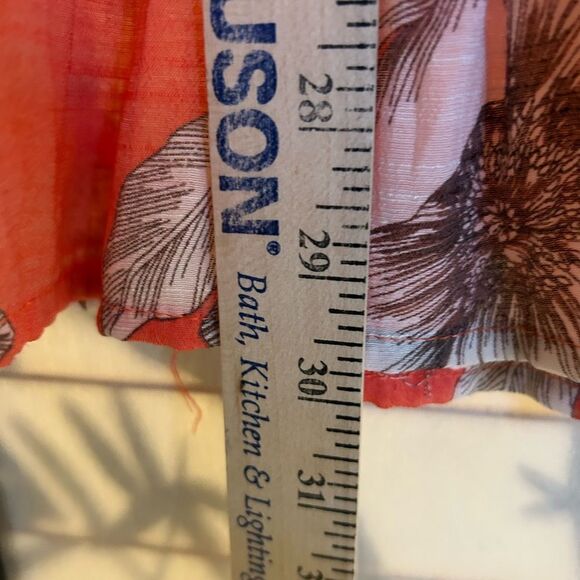 Mlle Gabrielle Peach Floral Button Ruffle Broomstick Midi Skirt XL - Picture 5 of 8